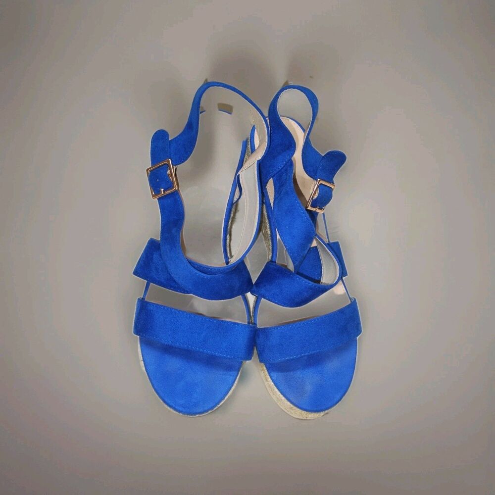 Allegra K Royal Blue Suede Wedge Sandals Sz. 9 💙